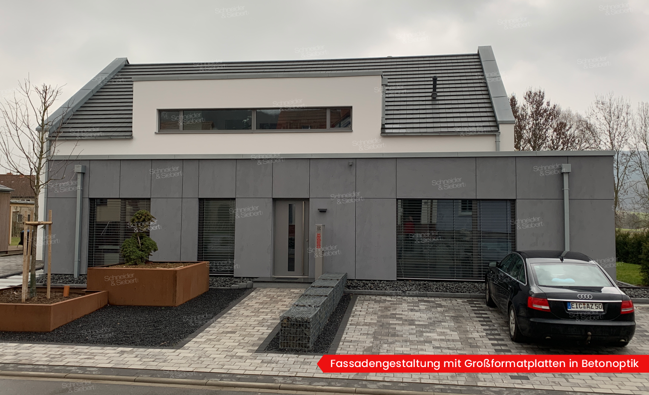 Fassadengestaltung mit Großformatplatten