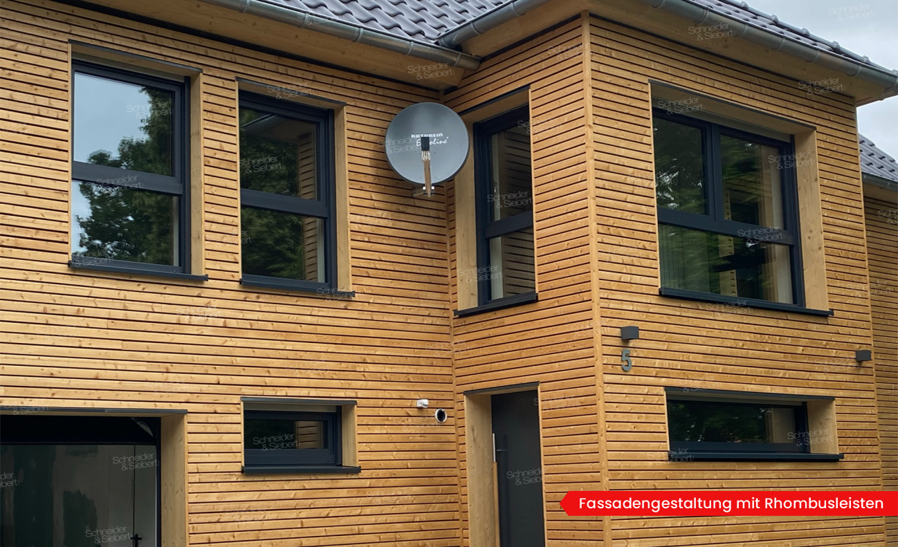 Fassadengestaltung mit Rhombusleisten