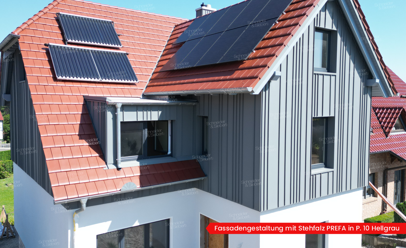 Fassadengestaltung mit Stehfalz PREFA_01
